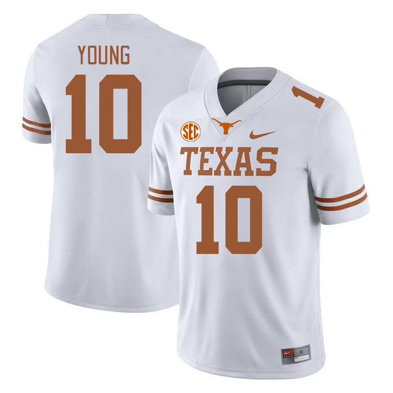 # 10 Vince Young Texas Longhorns Jerseys Football Stitched-White